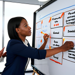 **

A diverse team collaboratively setting SMART goals on a whiteboard in a brightly lit, modern office space. Emphasis on teamwork, clarity, and forward-thinking.

**