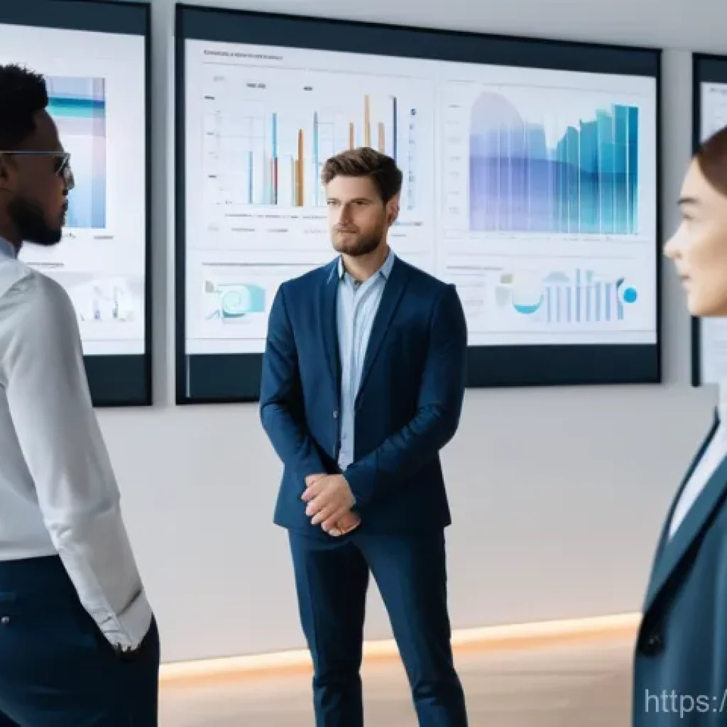 성과 관리와 성과 기반 보상 시스템의 관계 - **AI-Powered Transparent Performance Evaluation:** A diverse group of young professionals in a brigh...