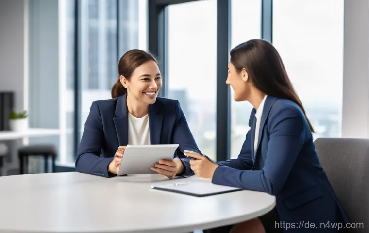 성과 관리와 성과 기반 보상 시스템의 관계 - **AI-Powered Transparent Performance Evaluation:** A diverse group of young professionals in a brigh...