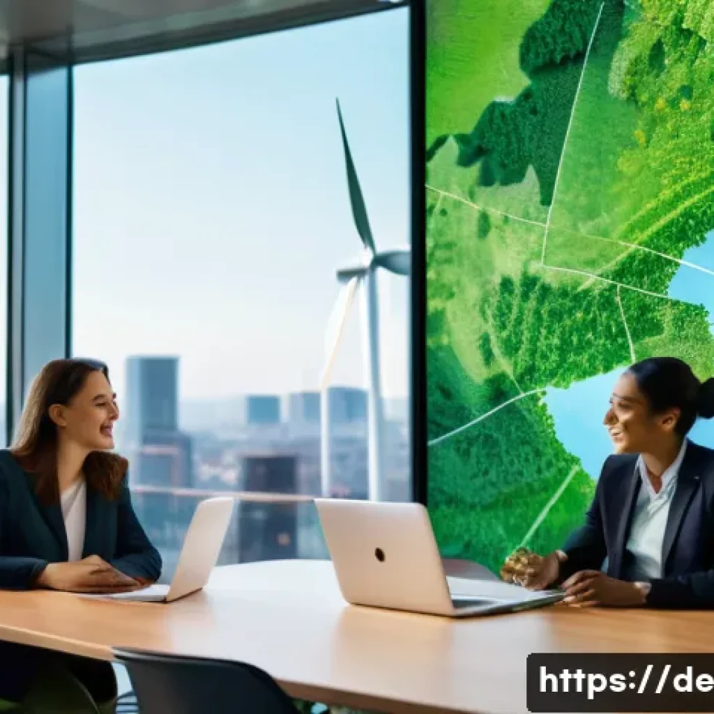 성과 평가 기준 및 방법론 - **Image Prompt 1: "Sustainable Future Leaders"**
    A vibrant, sunlit, modern corporate office inte...