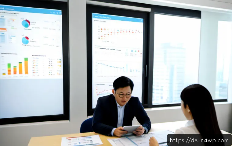 Home 17 성과 관리에서의 고객 피드백 활용하기 - Photorealistic business meeting in a bright modern office, diverse manager and team reviewing custom...