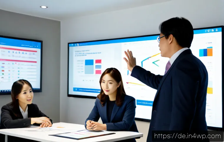 성과 관리의 새로운 패러다임 - Photorealistic modern workplace scene illustrating a new paradigm in performance management: diverse...
